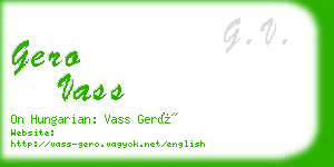 gero vass business card
